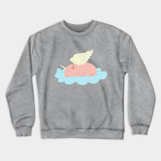 Unipiggy sleeping on a cloud Crewneck Sweatshirt